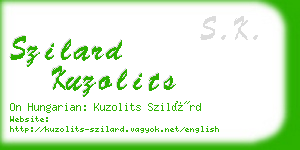 szilard kuzolits business card